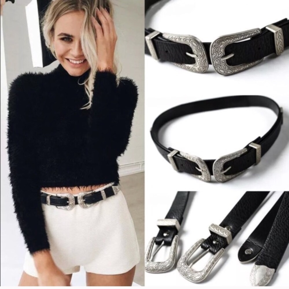 Boho Metal Leather Belt - Picture 2 of 8